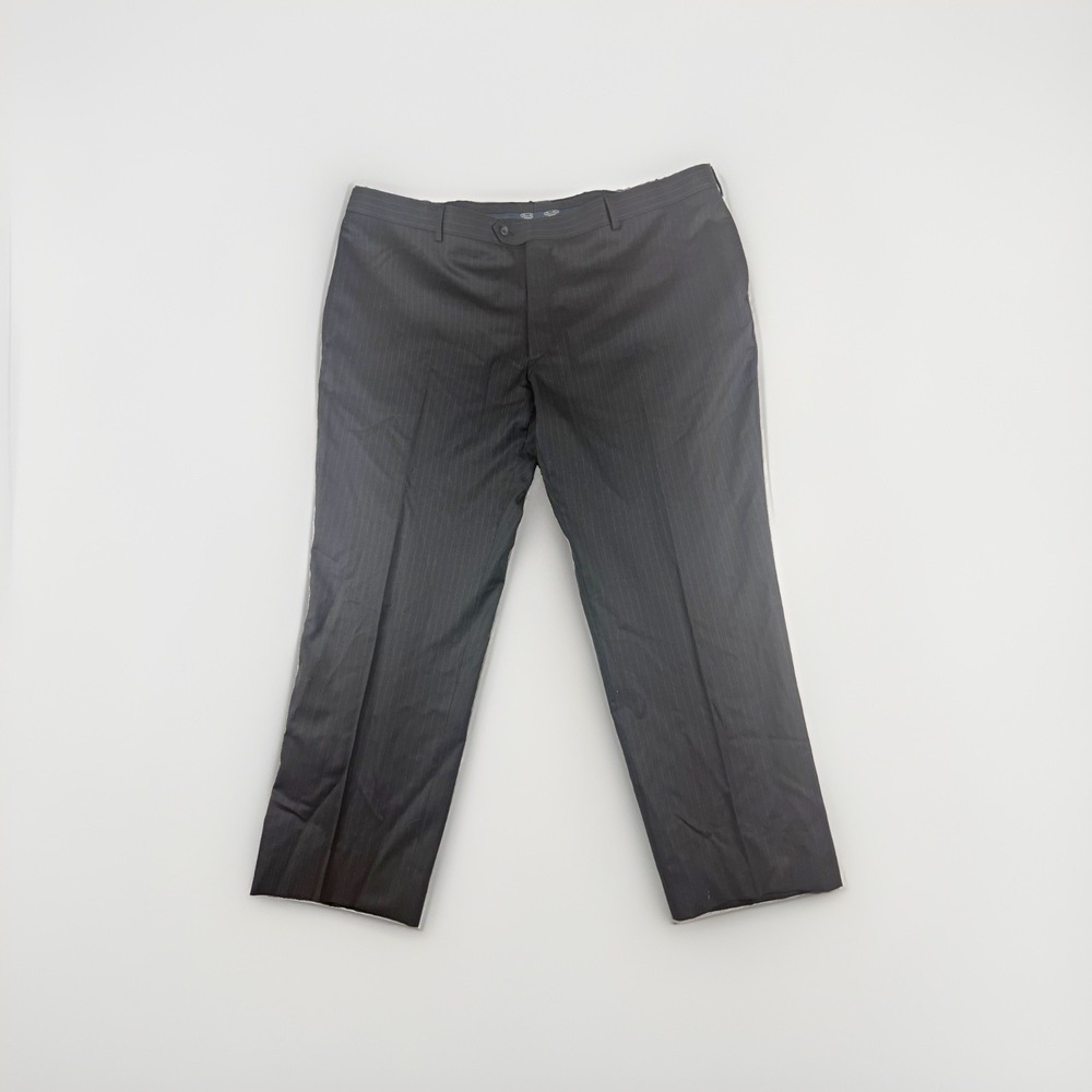 Pronto Uomo black pin striped dress pants slacks, men's 48X29 wool